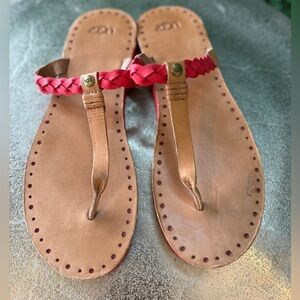 UGG Braided Sandal Coral and Tan size 10